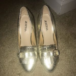 JUSTFAB 👠 Tovah Loafer Thick Heel Pumps